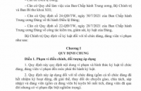 Quy định về kỷ luật đối với tổ chức đảng, đảng viên vi phạm