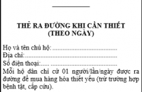 TP Cà Mau thay đổi mẫu thẻ ra đường khi cần thiết cho các hộ gia đình