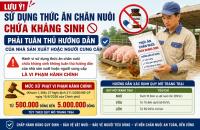 Cá nhân có hành vi sử dụng thức ăn chăn nuôi chứa kháng sinh không tuân thủ hướng dẫn của nhà sản xuất sẽ bị phạt đến 05 triệu đồng