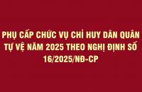 Quy định mới về phụ cấp chức vụ chỉ huy Dân quân tự vệ