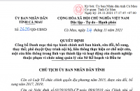 Cà Mau công bố Danh mục thủ tục hành chính mới ban hành  trong lĩnh vực thành lập và hoạt động của doanh nghiệp