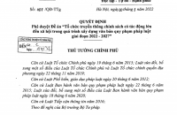 Thủ tướng Chính phủ phê duyệt Đề án “Tổ chức truyền thông có tác động lớn đến xã hội trong quá trình xây dựng văn bản quy phạm pháp luật giai đoạn 2022-2027”