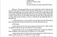 Cách ly y tế tại nhà đối với người dân tự phát về địa bàn tỉnh
