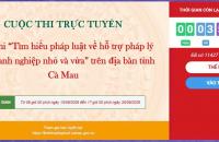 11.453 lượt bài  tham gia thi cuộc thi “Tìm hiểu pháp luật về hỗ trợ pháp lý cho doanh nghiệp nhỏ và vừa” trên địa bàn tỉnh Cà Mau