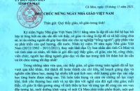 Chủ tịch UBND tỉnh Cà Mau gửi thư chúc mừng Ngày Nhà giáo Việt Nam 20/11 