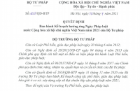 Bộ Tư pháp ban hành khẩu hiệu tuyên truyền hưởng ứng  Ngày Pháp luật Việt Nam năm 2021