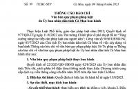 Ý nghĩa việc ra thông cáo báo chí về văn bản quy phạm pháp luật của chính quyền địa phương cấp tỉnh