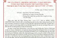 Thư thăm hỏi nhân dịp kỷ niệm 74 năm Ngày Thương binh - Liệt sĩ (27/7/1947 - 27/7/2021)