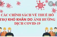 Các chính sách về thuế hỗ trợ khó khăn do ảnh hưởng dịch Covid-19