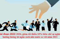 Giai đoạn 2022-2026, giảm tối thiểu 10% biên chế sự nghiệp hưởng lương từ ngân sách nhà nước so với năm 2021