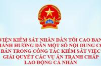 Viện Kiểm sát nhân dân tối cao ban hành hướng dẫn một số nội dung cơ bản trong công tác kiểm sát việc giải quyết các vụ án tranh chấp lao động cá nhân